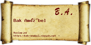 Bak Amábel névjegykártya
